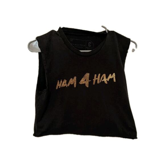 Hamilton Ham4Ham Crop Top T-shirt Black Tee Cotton Size Small - Picture 1 of 3
